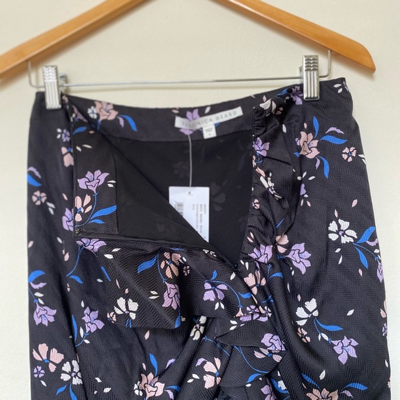 VERONICA BEARD INTERMIX HAZEL DRAPED FLORAL SKIRT - Picture 7 of 9